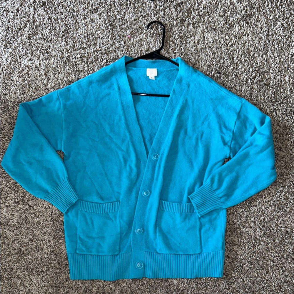 Bright Blue Cardigan Sweater